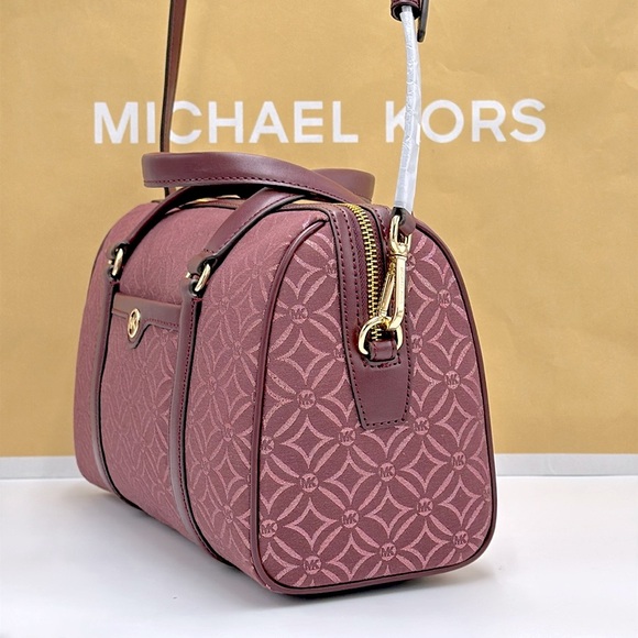 MICHAEL KORS JST TRAVEL MEDIUM DUFFLE SATCHEL SHOULDER CROSSBODY BAG MK OXBLOOD - Picture 8 of 15